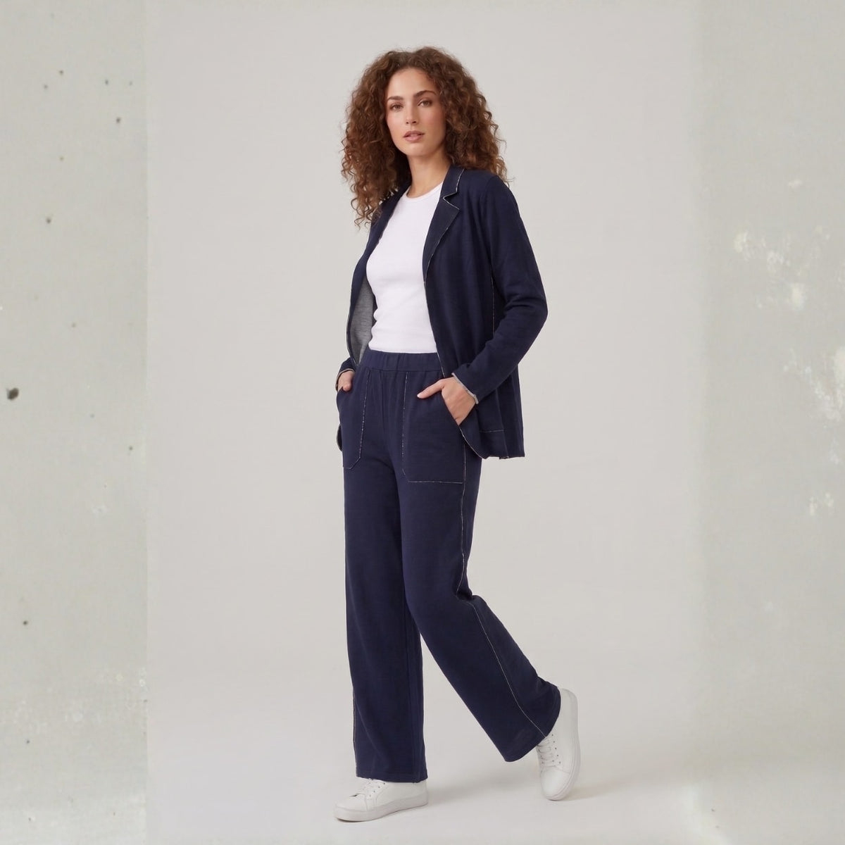 Loungewear Set Eleonor Navy / Htr Grey, foto 2 de 4