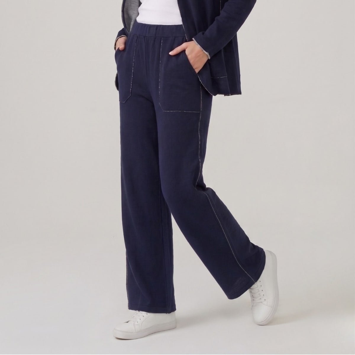 Loungewear Set Eleonor Navy / Htr Grey, foto 3 de 4