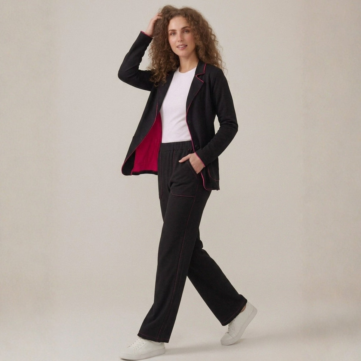 Loungewear Set Eleonor Crimson / Black, foto 1 de 4