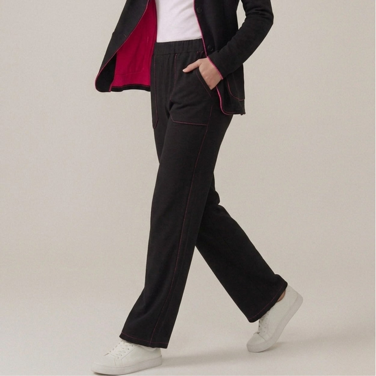 Loungewear Set Eleonor Crimson / Black, foto 3 de 4