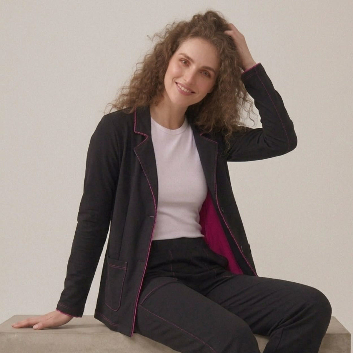 Loungewear Set Eleonor Crimson / Black, foto 4 de 4