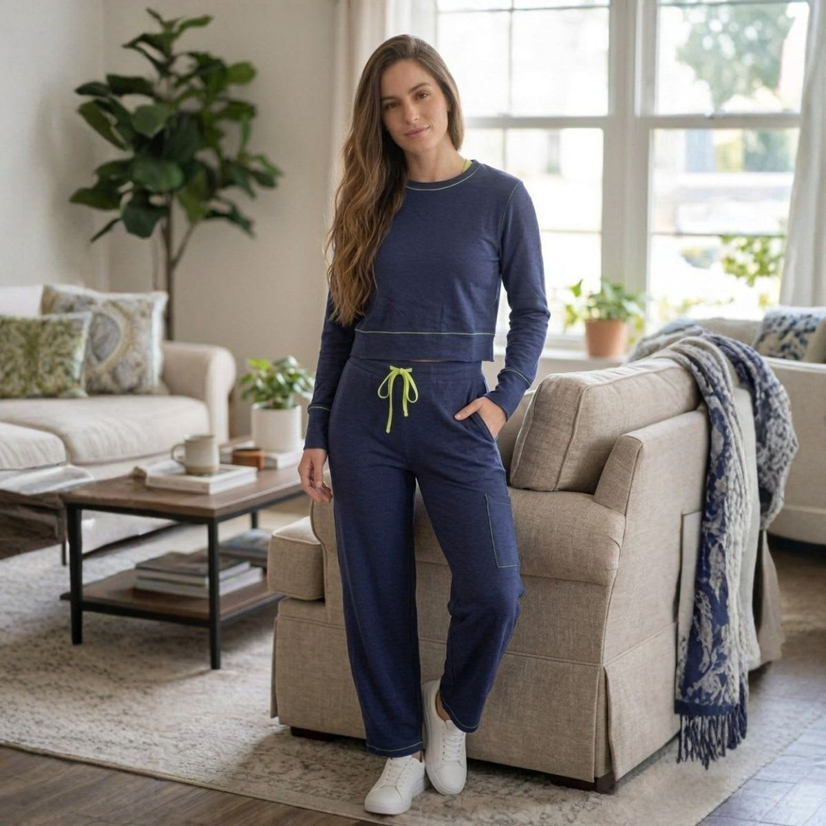 Loungewear Set Margot Limon / Navy, foto 1 de 4