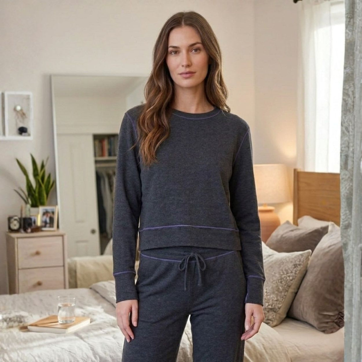 Loungewear Set Margot Blueberry / Charcoal, foto 3 de 4