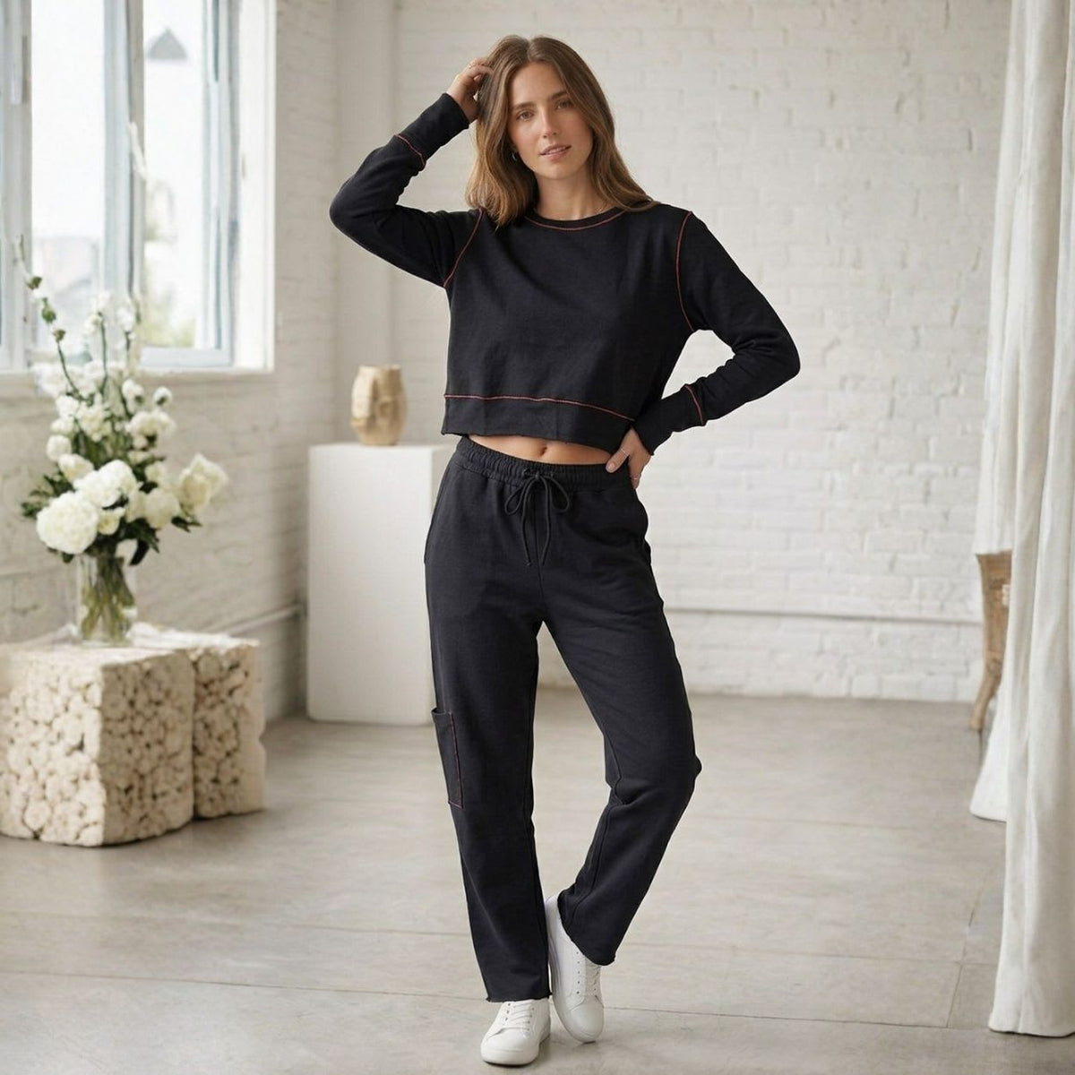 Loungewear Set Margot Crimson / Black, foto 1 de 3
