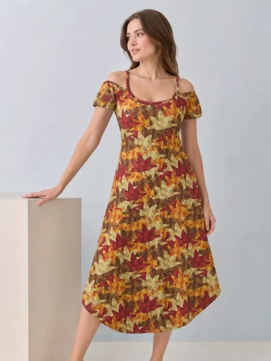 MYSTICAL ORDER VESTIDO OPORA FOLLAJE OTOÑAL